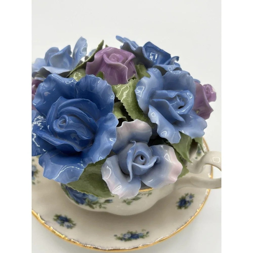 Royal Albert Moonlight Rose Musical Cup Bouquet HSN Limited Edition #1388/6000